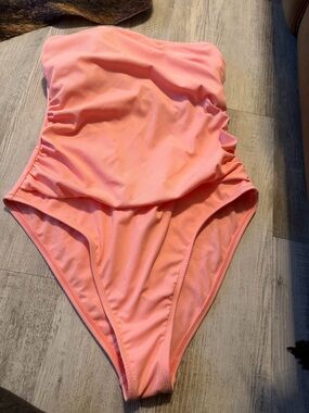 Shade & Shore Coral Pink One-Piece Swimsuit